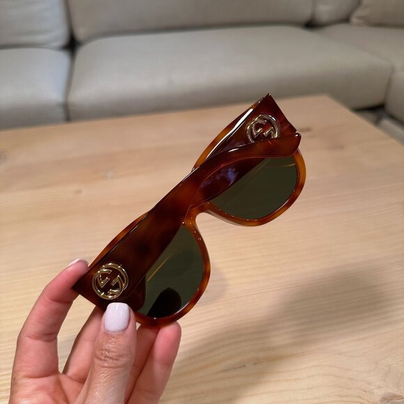 Gucci Oversized Sunglasses - Tortoise Shell with Gold Logo main image 5